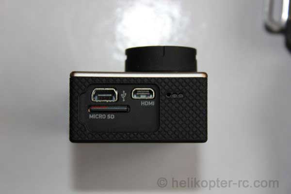 Anschlüsse Gopro Hero Black, USB, HDMI und Mircro SD